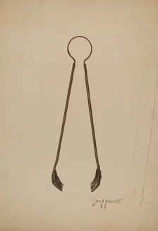 Fireplace Tongs, c. 1941. Creator: Paul Poffinbarger