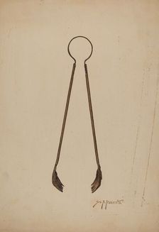 Fireplace Tongs, c. 1941. Creator: Paul Poffinbarger