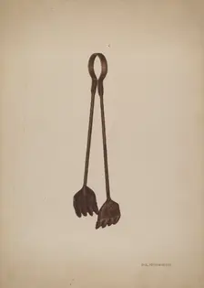 Fireplace Tongs, c. 1941. Creator: Paul Poffinbarger