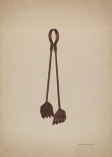 Fireplace Tongs, c. 1941. Creator: Paul Poffinbarger
