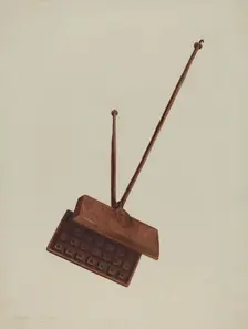 Fireplace Waffle Iron, c. 1939. Creator: Manuel G. Runyan