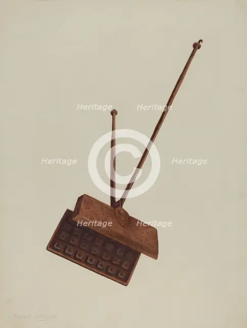 Fireplace Waffle Iron, c. 1939. Creator: Manuel G. Runyan.