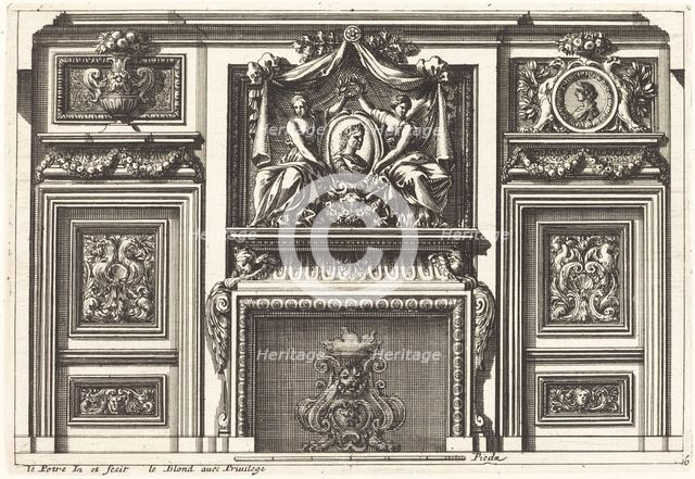 Fireplaces and Other Interior Decorations. Creator: Jean Lepautre.