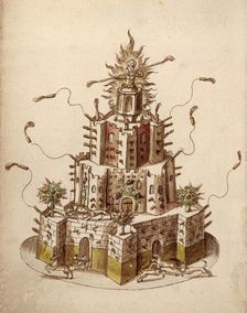 Firework display celebrating the marriage of Princess Elizabeth, c1613. Creator: Unknown