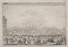 Fireworks on the Arno, c. 1622. Creator: Jacques Callot (French, 1592-1635)
