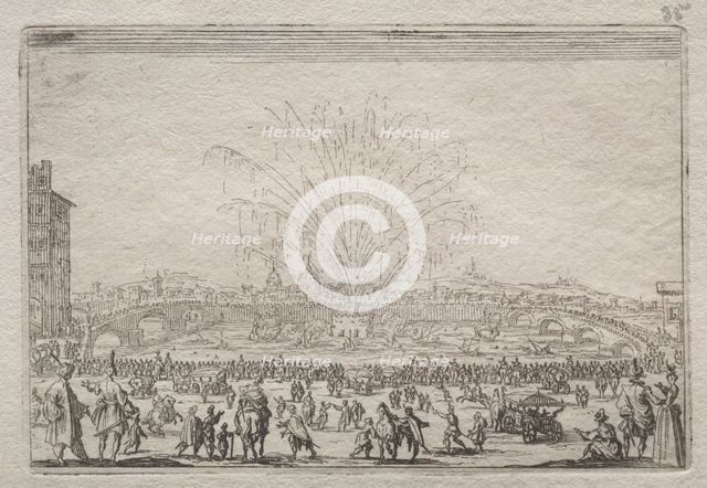 Fireworks on the Arno, c. 1622. Creator: Jacques Callot (French, 1592-1635).