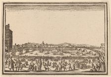 Fireworks on the Arno, Florence, 1621. Creator: Edouard Eckman