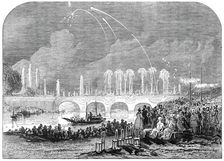 Fireworks at Paris - sketched by Harrison, 1845. Creator: Harrison