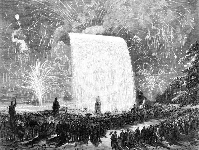Fireworks at the Crystal Palace, 1869. Creator: Unknown.
