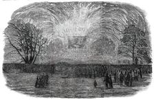 Fireworks at the Merchant Seamen's Orphan Asylum, Bow-Road, on Tuesday, 1850. Creator: Unknown