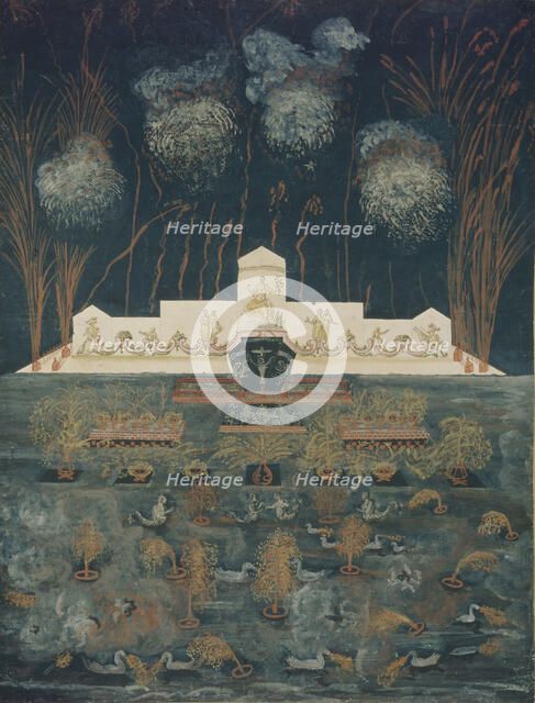 Fireworks and illumination on the occasion of the Treaty of Abo on September 15th, 1743, Mid of the 18th cen.. Artist: Anonymous  