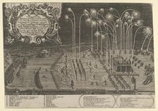 Fireworks display by Engelhart Holtzschuer, Jobst Wilhelm Ebner and Johann Tobias Ebner as..., 1661. Creator: Lukas Schnitzer