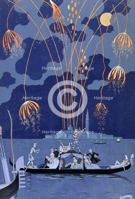 'Fireworks in Venice', 1924. Artist: Georges Barbier