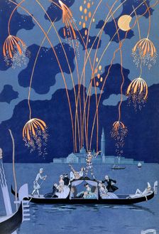 Fireworks in Venice 1924. Creator: Georges Barbier