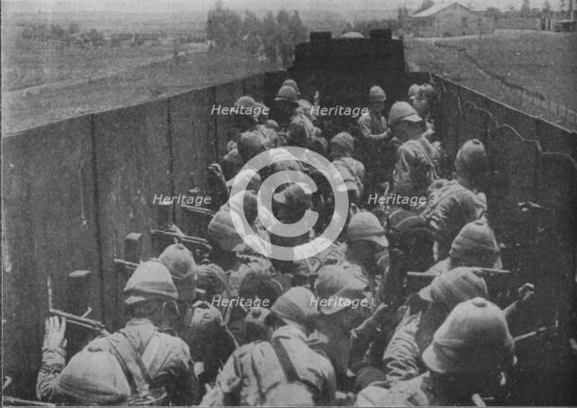 'Firing from an Armoured Train', 1902. Artist: Unknown.