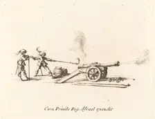Firing the Cannon, 1634/1635. Creator: Jacques Callot