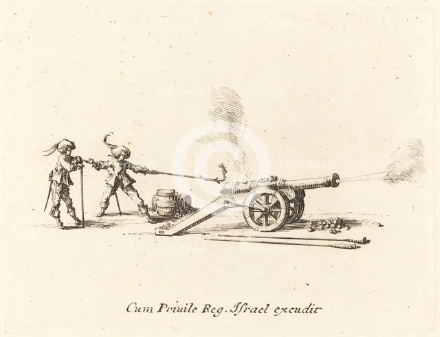 Firing the Cannon, 1634/1635. Creator: Jacques Callot.