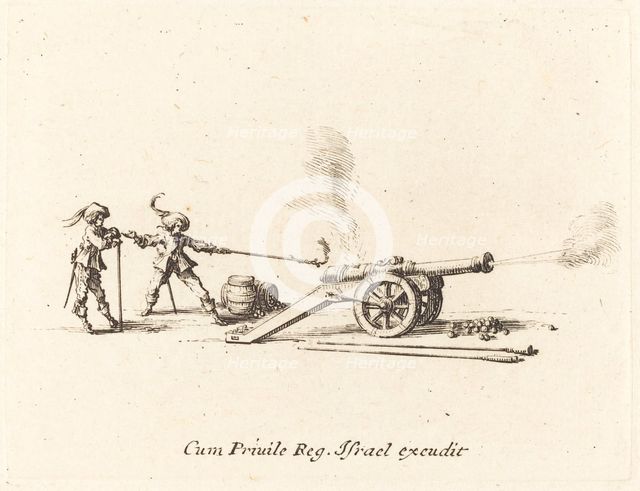 Firing the Cannon, 1634/1635. Creator: Jacques Callot.