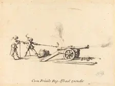 Firing the Cannon, 1634/1635. Creator: Jacques Callot