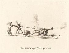 Firing the Cannon, 1634/1635. Creator: Jacques Callot