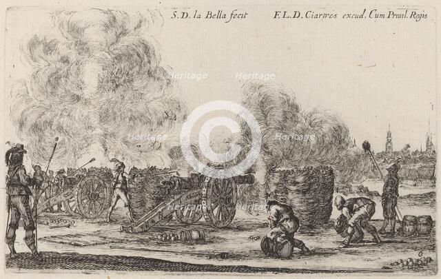 Firing the Cannons, c. 1641. Creator: Stefano della Bella.