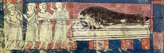 Firing the earliest known cannon, c1326. Creator: Unknown.