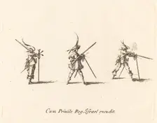 Firing the Musket, 1634/1635. Creator: Jacques Callot