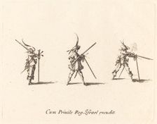Firing the Musket, 1634/1635. Creator: Jacques Callot