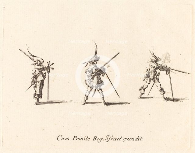 Firing the Musket, 1634/1635. Creator: Jacques Callot.