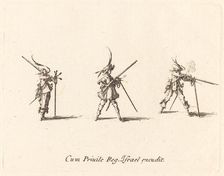 Firing the Musket, 1634/1635. Creator: Jacques Callot