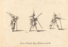 Firing the Musket, 1634/1635. Creator: Jacques Callot