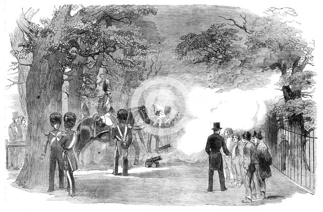 Firing the Park Guns for the Great Victory in the Crimea, 1854. Creator: Smyth.