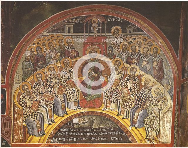 First Council of Nicaea, First Half of 16th century. Artist: Strelitzas, Theophanes (Theophanes the Cretan) (ca 1500-1559)
