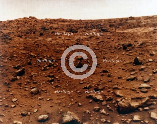 First colour photograph of the Martian planet surface, Viking 1 Mission to Mars, 1976. Creator: NASA.