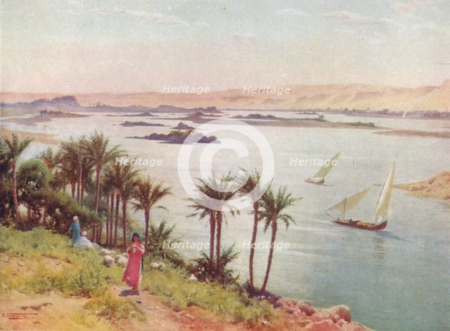 'First Cataract from Elephantine Island', c1880, (1904). Artist: Robert George Talbot Kelly.