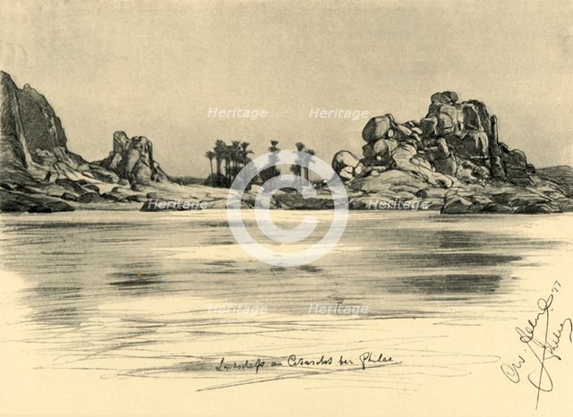 First Cataract near the Island of Philae on the River Nile, Egypt, 1898.  Creator: Christian Wilhelm Allers.