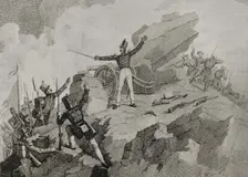 First Carlist War, (1833-1840): Attack of Agurdin, 6 January 1834, (1842). Creator: Manuel Miranda