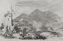 First Carlist War (1833-1840): Attack on Castrejana Bridge in 1835 (1845). Creators: Francisco Sainz, Martínez