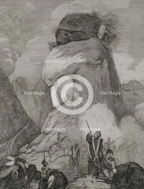 First Carlist War (1833-1840): Action in the Améscoas valley (19 to 24 April 1835), Navarre, 1845. Creators: Francisco Sainz, Camilo de Alabern.
