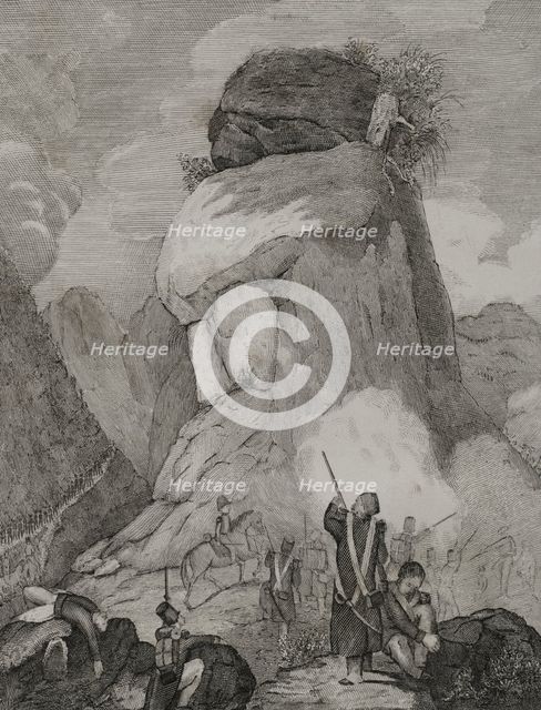 First Carlist War (1833-1840): Action in the Améscoas valley (19 to 24 April 1835), Navarre, 1845. Creators: Francisco Sainz, Camilo de Alabern.