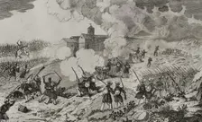 First Carlist War, (1833-1840), Action of Larrasoaña, (24 June 1836), Navarre, 1845. Creator: Jose Gomez
