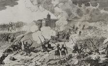 First Carlist War, (1833-1840), Action of Larrasoaña, (24 June 1836), Navarre, 1845. Creator: Jose Gomez