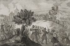 First Carlist War (1833-1840): Armed action near La Antigua, Basque Country, 1842. Creators: Eusebio Zarza, Jose Gomez