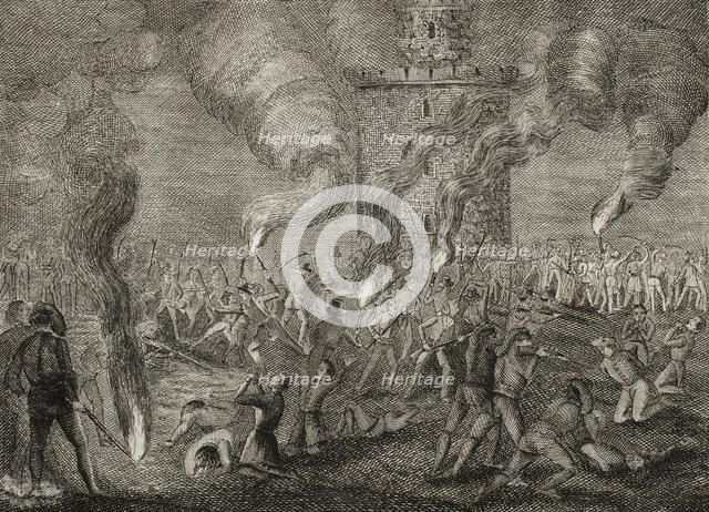 First Carlist War, (1833-1840): Assassination of Carlist prisoners in the Citadel...,1836 (1845). Creator: Unknown.