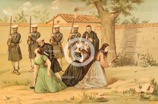 First Carlist War, (1833-1840); By order of Carlist general Ramón Cabrera, on 27 Feb 1836...1890. Creator: Juan Alaminos.