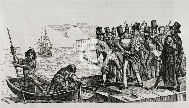 First Carlist War, (1833-1840), Barcelona, Catalonia, 1836, (1845).  Creators: Chamorro, Miranda.