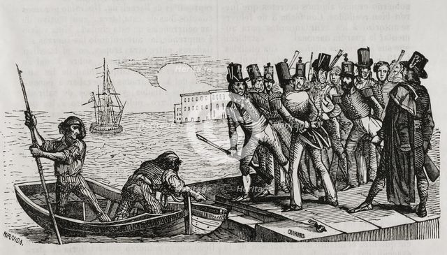 First Carlist War, (1833-1840), Barcelona, Catalonia, 1836, (1845).  Creators: Chamorro, Miranda.