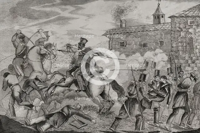 First Carlist War (1833-1840): Battle of Villarrobledo (20 September 1836), 1845.  Creators: Antonio Gómez y Cros, Jose Gomez.