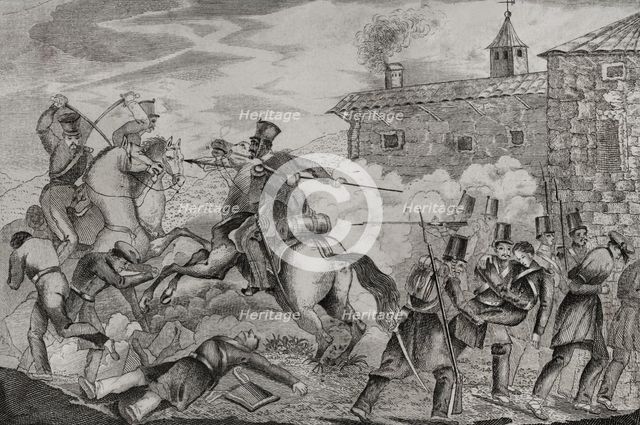 First Carlist War (1833-1840): Battle of Villarrobledo (20 September 1836), 1845.  Creators: Antonio Gómez y Cros, Jose Gomez.