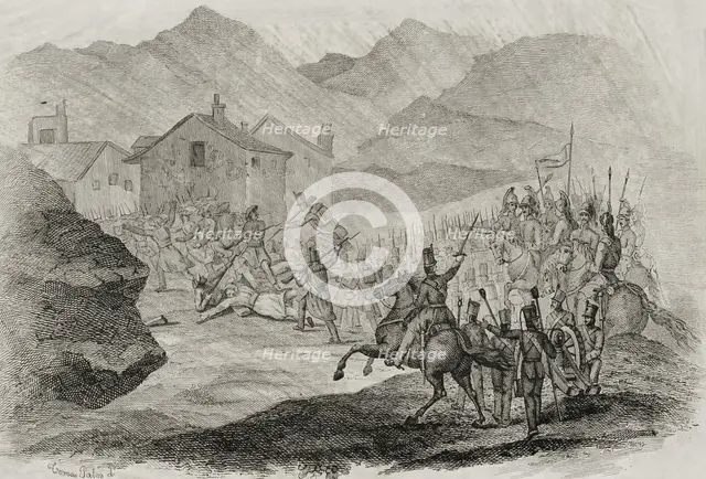 First Carlist War, (1833-1840): Battle of Nazar and Asarta, 29 December 1833, (1842).  Creator: Unknown.